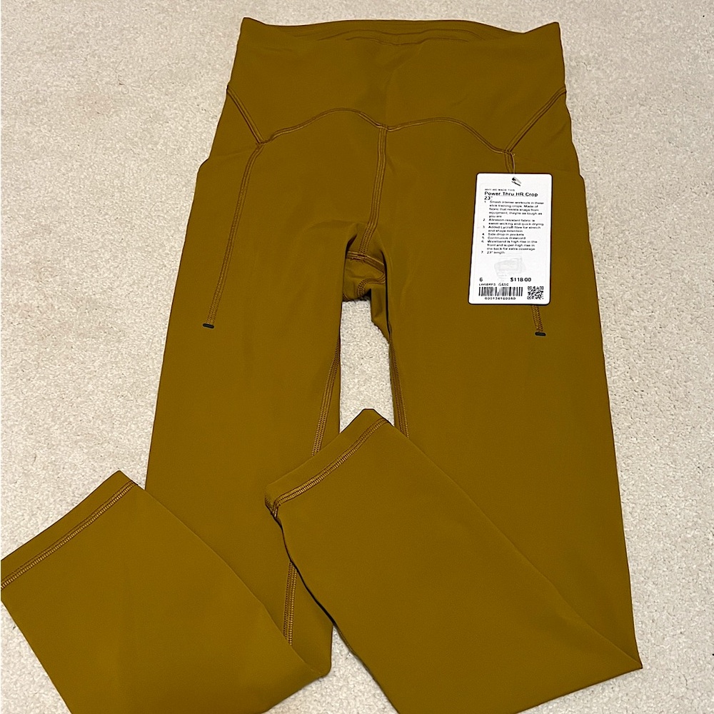 Lululemon Power Thru HR Crop 23 NWT SIZE 6 GLSC - Picture 4 of 5